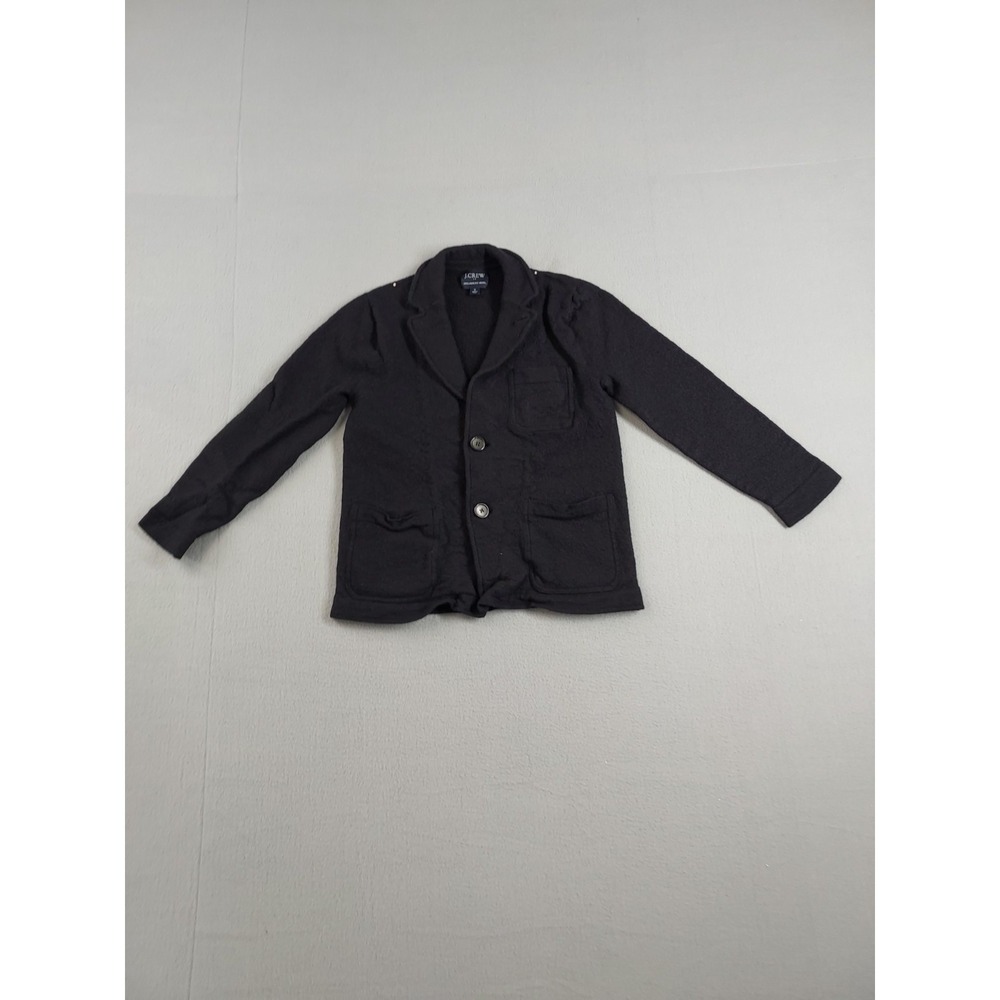 J Crew Women Blazer‎ S Black Wool Buttons Pockets Single Breasted Logo Casual